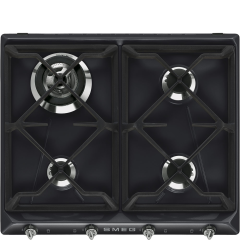 Smeg SR964NGH Retro Style 4 Ring Gas Hob - Black