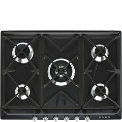 Smeg SR975NGH Retro Style 5 Ring Gas Hob - Black