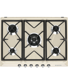 Smeg SR975PGH Retro Style 5 Ring Gas Hob - Cream
