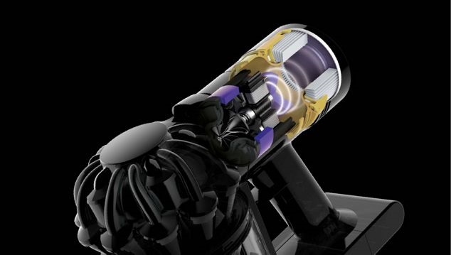 Dyson V8 vacuum is acoustically controlled.